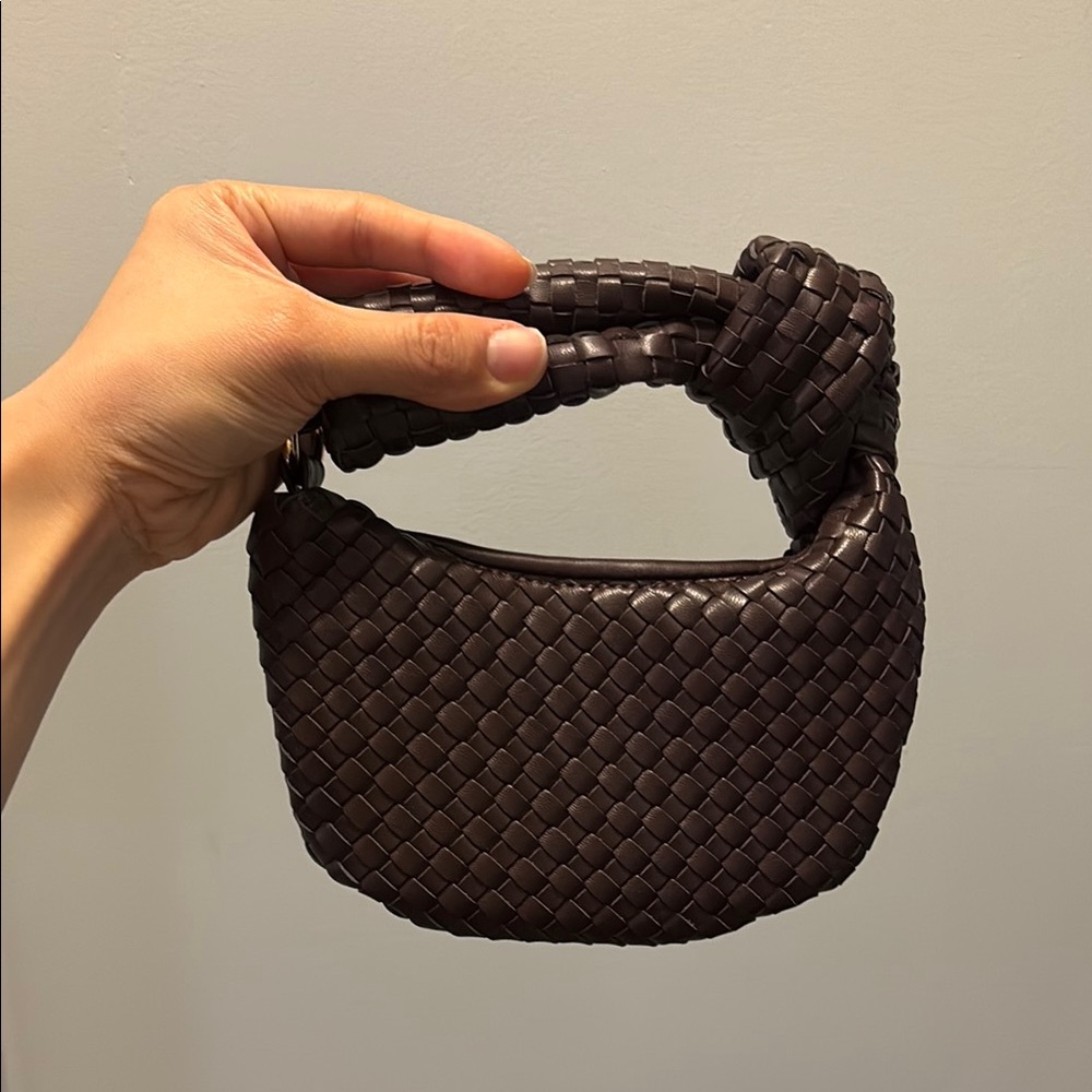 Anthropologie Melie Bianco Brown Woven XS mini bag